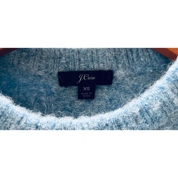 J.CREW Alpaca Merino Wool Teddy Sweater in Heather Blue Size XSmall - Picture 4 of 7